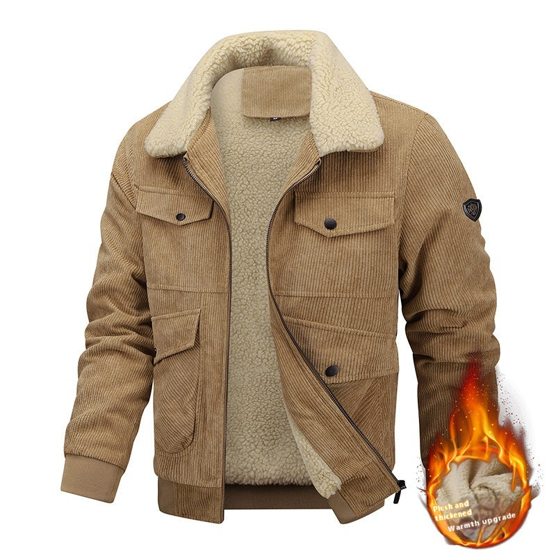 Men's Grey Cord Jacket-Meet Fashions