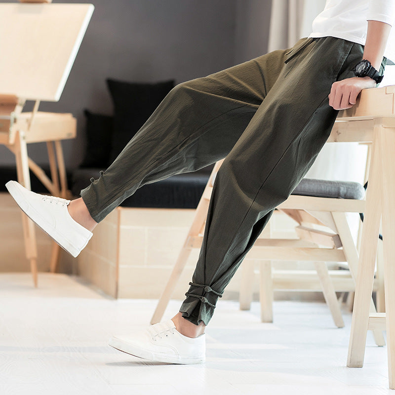 Men's Minimalist Tie-Hem Pants-Meet Fashions