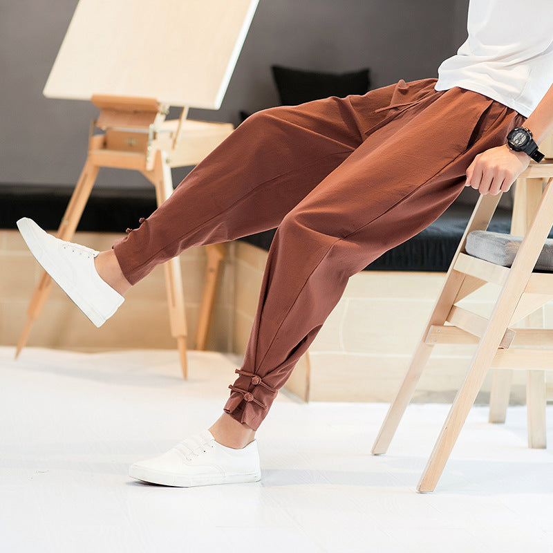Men's Minimalist Tie-Hem Pants-Meet Fashions
