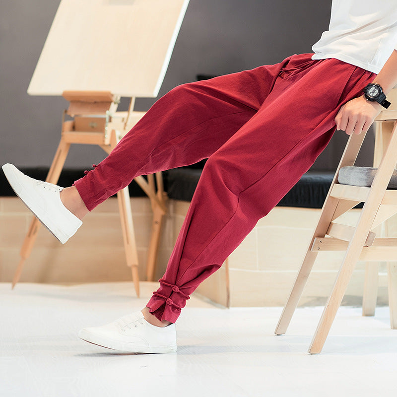 Men's Minimalist Tie-Hem Pants-Meet Fashions