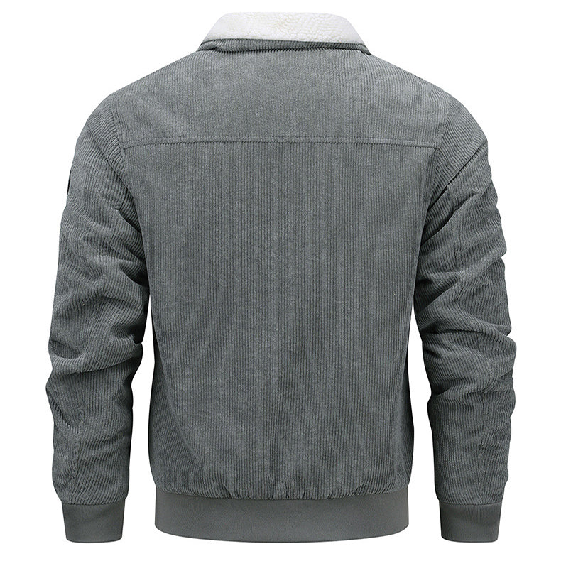 Men's Grey Cord Jacket-Meet Fashions