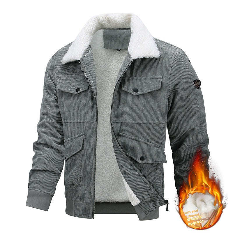 Men's Grey Cord Jacket-Meet Fashions