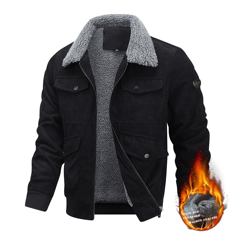 Men's Grey Cord Jacket-Meet Fashions