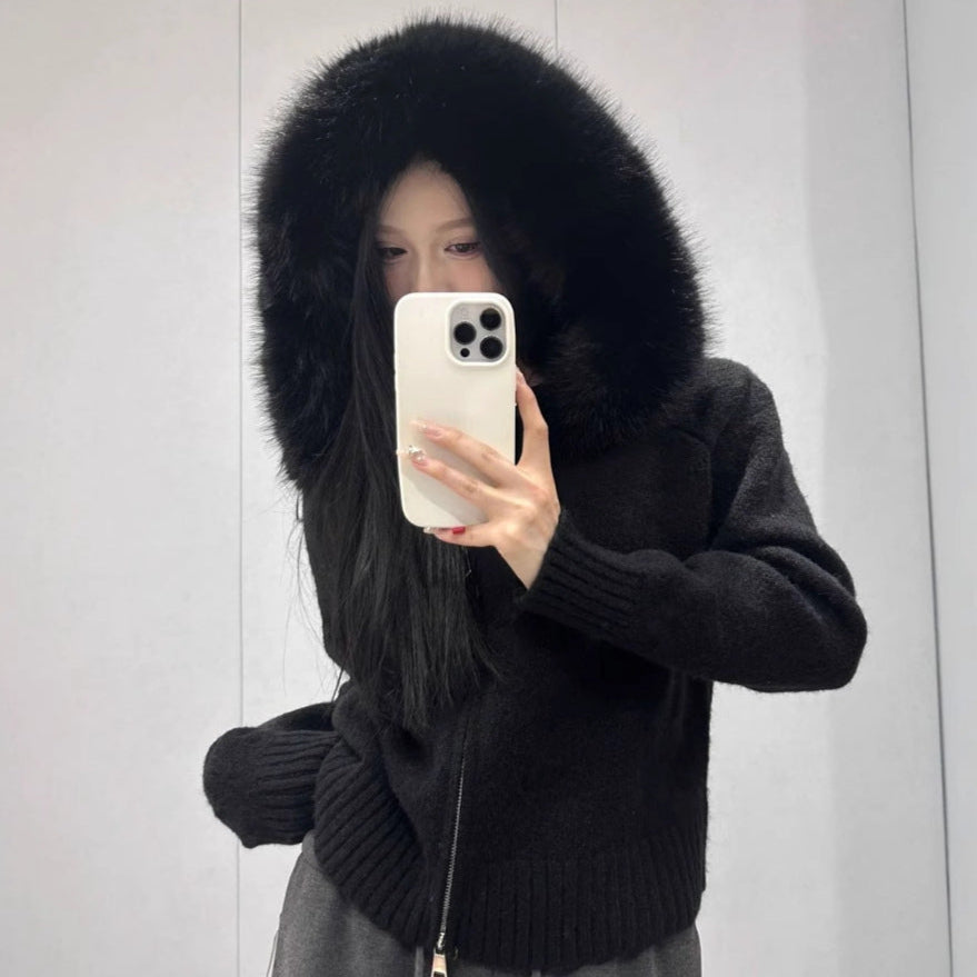 Women's Cozy Fur Halo Sweater-Meet Fashions
