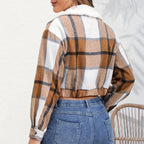 Women's Plaid Jacket-Meet Fashions