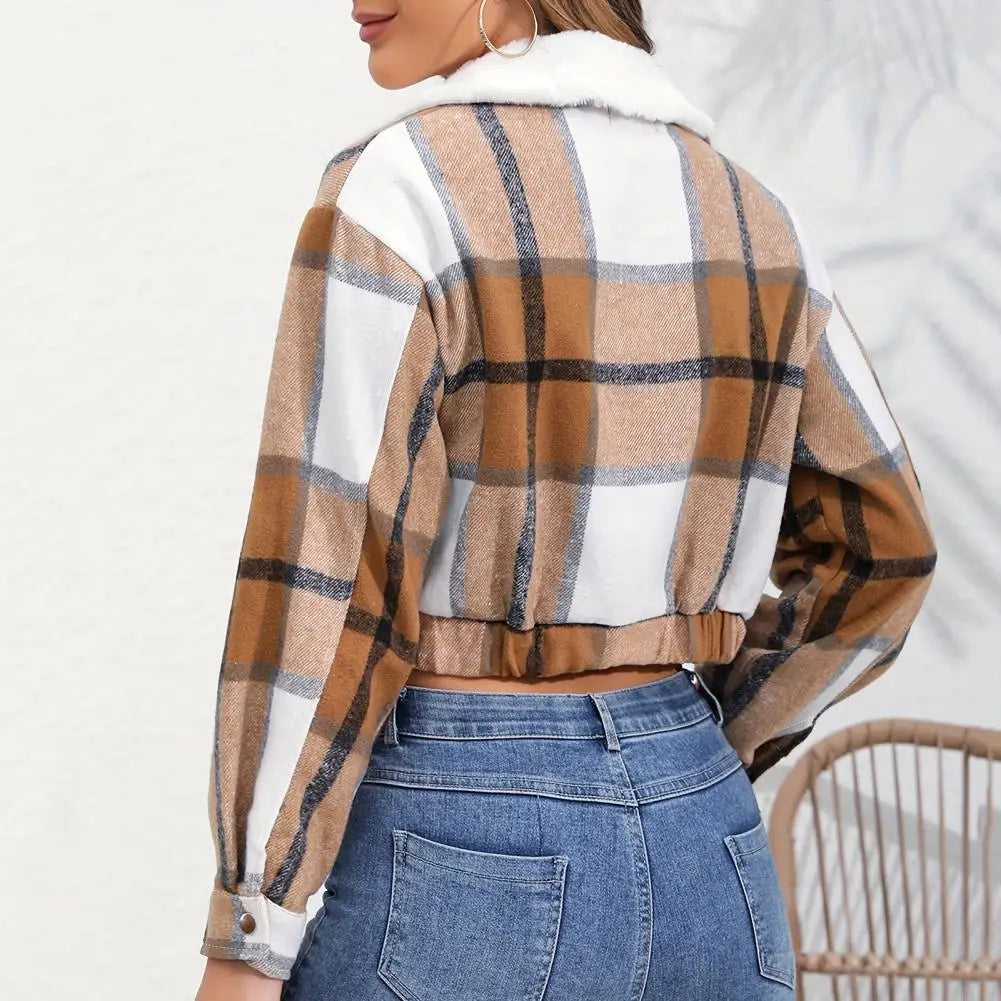 Women's Plaid Jacket-Meet Fashions