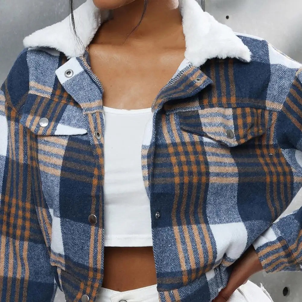 Women's Plaid Jacket-Meet Fashions