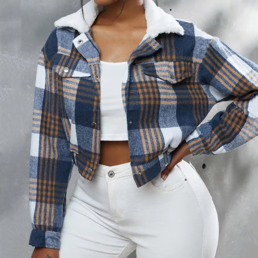 Women's Plaid Jacket-Meet Fashions