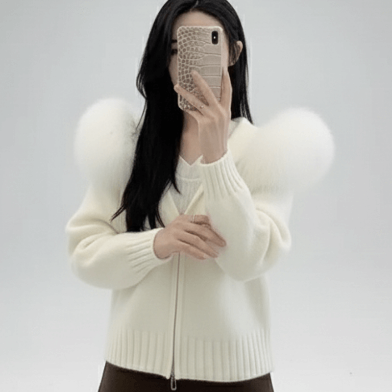 Women's Cozy Fur Halo Sweater-Meet Fashions