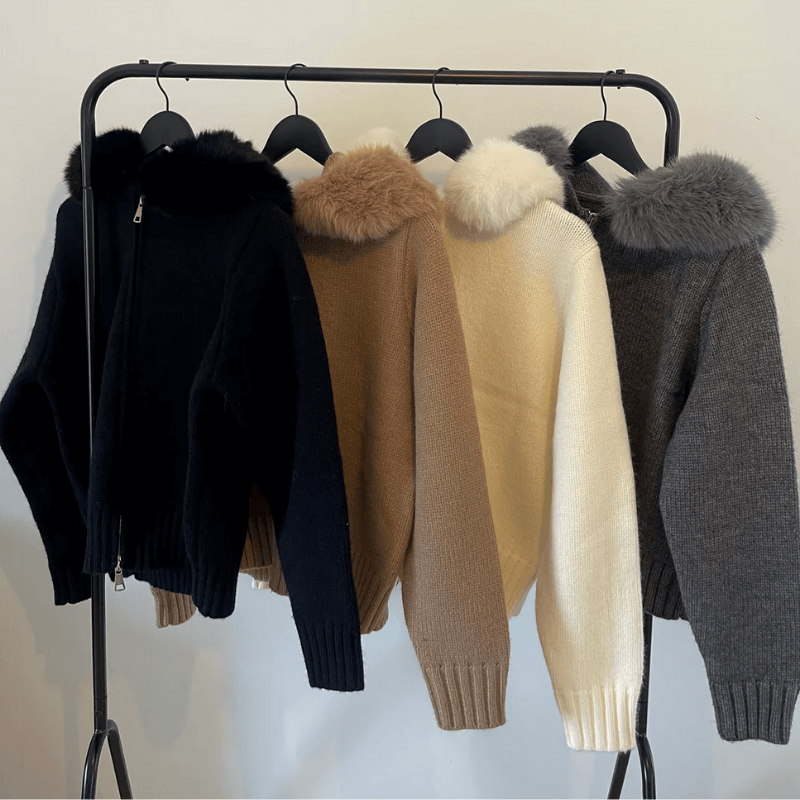 Women's Cozy Fur Halo Sweater-Meet Fashions